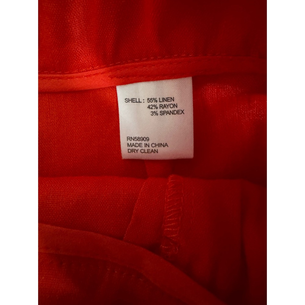 Antonio Melani Linen‎ Blend Belted Paperbag Waist Shorts Red Size 12 - Picture 5 of 9